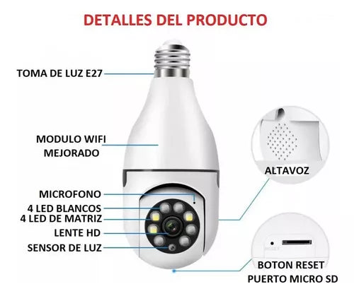 ¡Explora la Seguridad Total con la Cámara de Bombillo 360°!